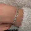 Gümüş Zirkon Taşlı Sonsuzluk Kadın Bileklik