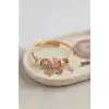 Kalp Model Gold Renk Pembe Charmlı Bileklik