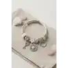 Kalp Yonca Anahtar Beyaz Charmlı Bileklik