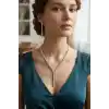Kare Zirkon Taşlı Su Yolu Kolye ve Küpe Set