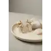 Krem Renk Lotus Yaprak Model Kadın Küpe