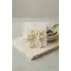Krem Renk Orkide Model Organze Kadın Küpe