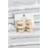 Krem Renk Pirinç Vintage Kadın Küpe