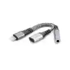 Lıghtnıng To Type-C + 3.5 Mm F Kablo Siyah GJ-012