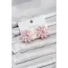 Lotus Model Pembe Renk Kristal Taşlı Kadın Küpe