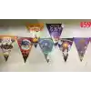 Lüks Baskılı Üçgen Model Halloween Banner Süs Bayrak 8 li