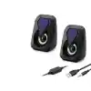 Masaüstü Hoparlör 1+1 USB + 3.5mm LED - Siyah HD6054