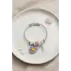 Mor Papatya Charmlı Bileklik