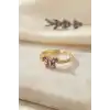 Mor Zirkon Taşlı Kelebek Model Kadın Yüzük