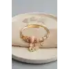 Pembe Kelebek Model Gold Renk Charmlı Bileklik