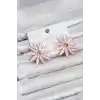Pembe Kristal Taşlı Lotus Model Kadın Küpe
