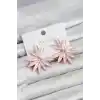 Pembe Renk Kristal Taşlı Lotus Model Kadın Küpe