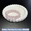 Pembe Rolex Kuvars Taş Bileklik