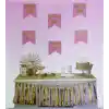 Pembe Üzeri Altın Hoşgeldin Kızım Flama Süs
