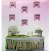 Pembe Üzeri Gümüş Renk Hoşgeldin Kızım Bayrak Süs