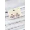Pembe Zirkon Taşlı Gümüş Swan Kuğu Model Kadın Küpe