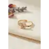 Pembe Zirkon Taşlı Kelebek Model Kadın Yüzük