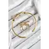 Pirinç Deniz Yıldızı Model Gold Renk Bileklik Yüzük Set