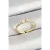 Pirinç Fiyonk Figürlü Zirkon Taşlı Gold Renk Ayarlanabilir Kadın Yüzük