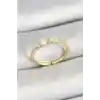 Pirinç Fiyonk Figürlü Zirkon Taşlı Gold Renk Ayarlanabilir Kadın Yüzük
