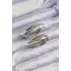 Pirinç Gold Gümüş Renkli Uzun Kıvrımlı Küpe