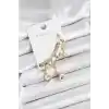 Pirinç Gold Renk Ay Model Kadın Set Küpe