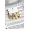 Pirinç Gold Renk Circle Model Kadın Küpe