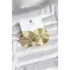 Pirinç Gold Renk Circle Model Kadın Küpe