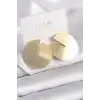 Pirinç Gold Renk Daire Plaka Model Kadın Küpe