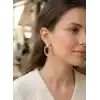 Pirinç Gold Renk Damla Model Vintage Kadın Küpe