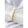 Pirinç Gold Renk Kalp Model Kadın Bileklik