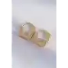 Pirinç Gold Renk Kare Küpe
