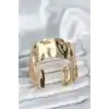Pirinç Gold Renk Levha Model Kadın Bileklik