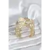 Pirinç Gold Renk Levha Yelpaze Model Kadın Bileklik