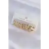 Pirinç Gold Renk Minimal Tırtıklı Küpe Seti
