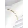 Pirinç Gold Renk Nokta Model Zirkon Taşlı Kadın Bileklik