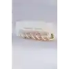Pirinç Gold Renk Oval Küpe Seti