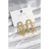 Pirinç Gold Renk Sallantılı Kadın Küpe