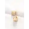 Pirinç Gold Renk Taşlı Minimal Küpe
