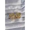 Pirinç Gold Renk Tırtıklı Bombe Model Küpe