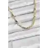 Pirinç Gold Renk Yassı Zincir Kadın Kolye