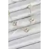 Pirinç Gold Renk Yonca Kadın Kolye