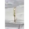 Pirinç Gold Renk Yonca Model Zirkon Taşlı Kadın Bileklik