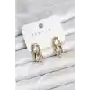 Pirinç Gold Renk Zincir Model Kadın Küpe