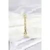 Pirinç Gold Renk Zincir Model Zirkon Taşlı Kadın Bileklik