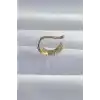 Pirinç Gold Renk Zirkon Taş Kaplama Earcuff Küpe