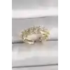 Pirinç Gold Renk Zirkon Taşlı Ayarlanabilir Yüzük