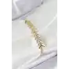 Pirinç Gold Renk Zirkon Taşlı Balık Sırtı Kadın Bileklik