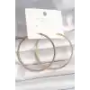 Pirinç Gold Renk Zirkon Taşlı Halka Model Kadın Küpe