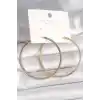 Pirinç Gold Renk Zirkon Taşlı Halka Model Kadın Küpe